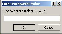 Screenshot of prompt asking user to enter the student's ID numbers