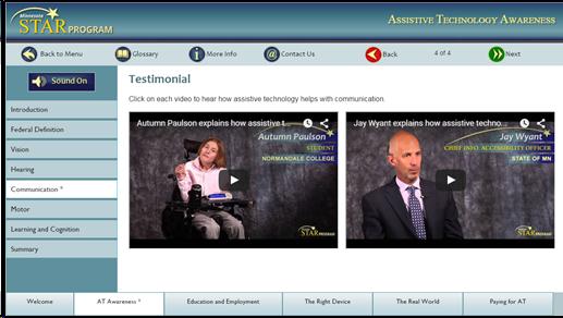 Screen shot of MN STAR Program's Tools For Your Future website, with 2 YouTube videos hosted on the page.