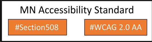 MN Accessibility Standard, #Section508 & #WCAG2.0 AA