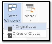 Switch Window option on the View Ribbon.