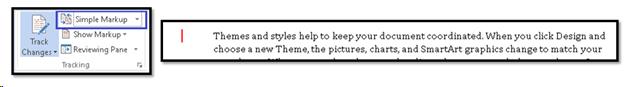 Simple Markup in Review Ribbon and document sample.