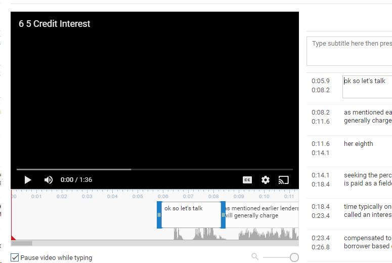 Video timeline below the video window