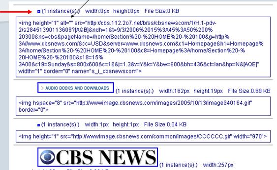 cbs news homepage with alt tags