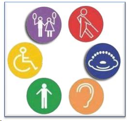 Image with icons of the different disabilities